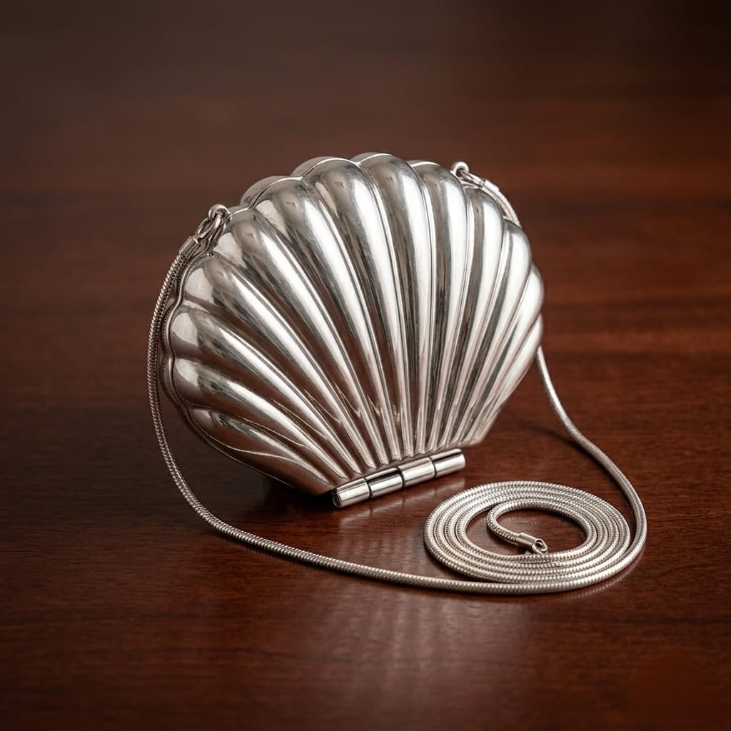 Mini Shell clutch Perfect | Golden Bag Unique | The Seashell Statement Clutch & Crossbody Bag | Introducing the exquisite Shell Clutch Evening Bag, A fusion of elegance