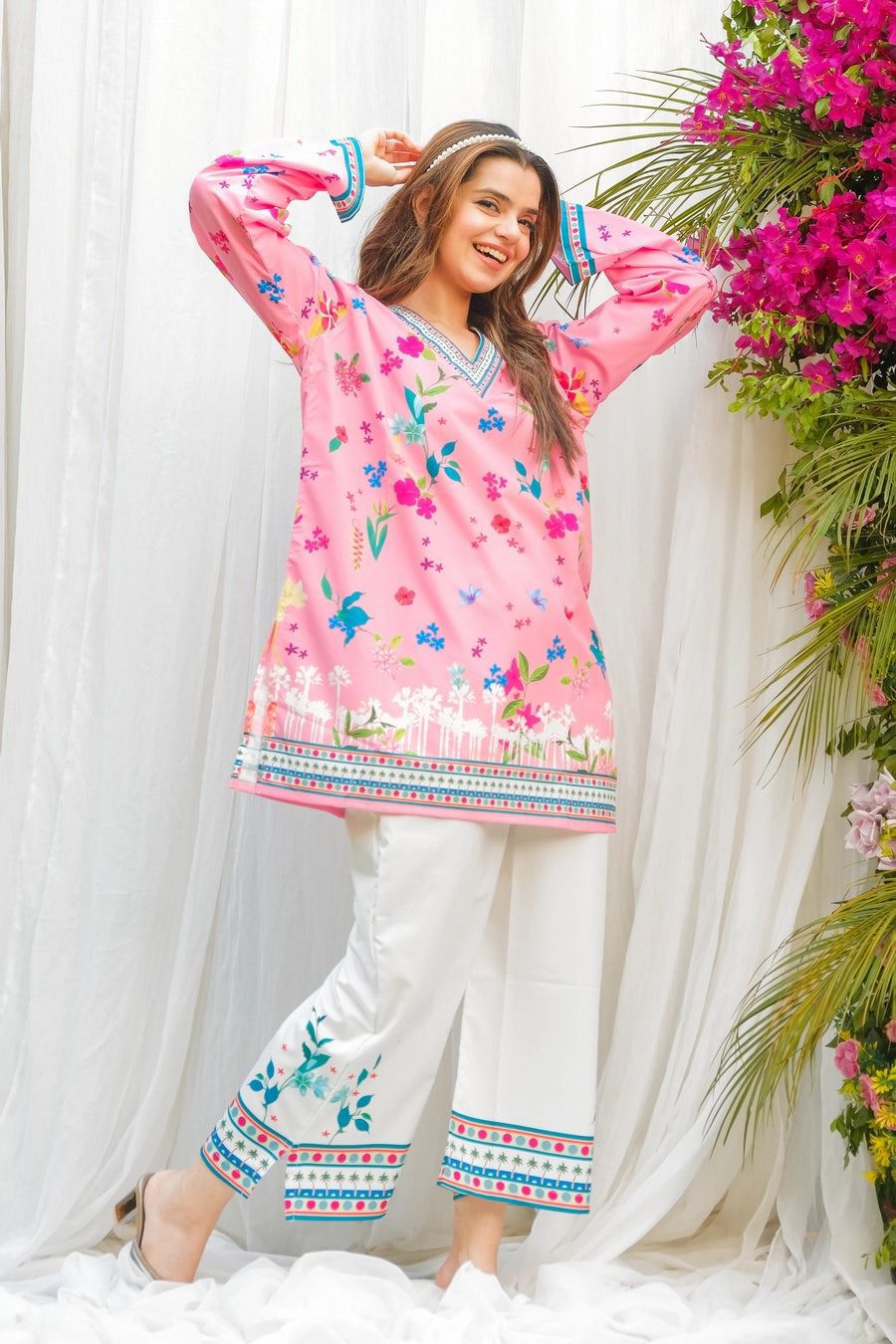 digital printed 2pc suit for girls