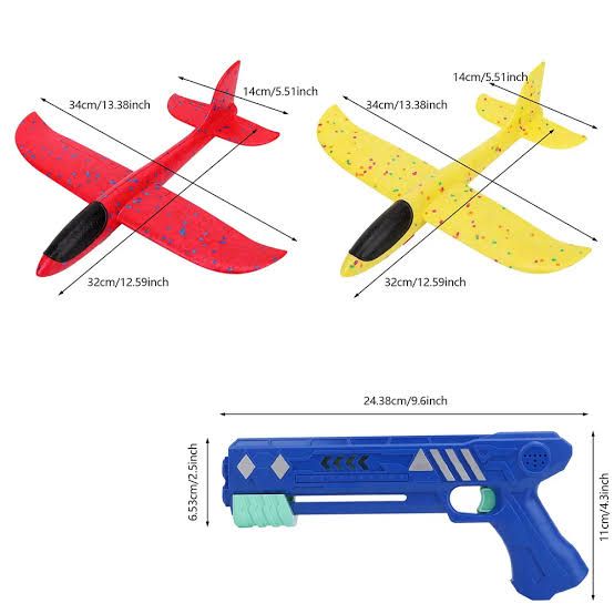 IndusBay Airplane Launcher Gun Toy, Foam Glider Catapult ...