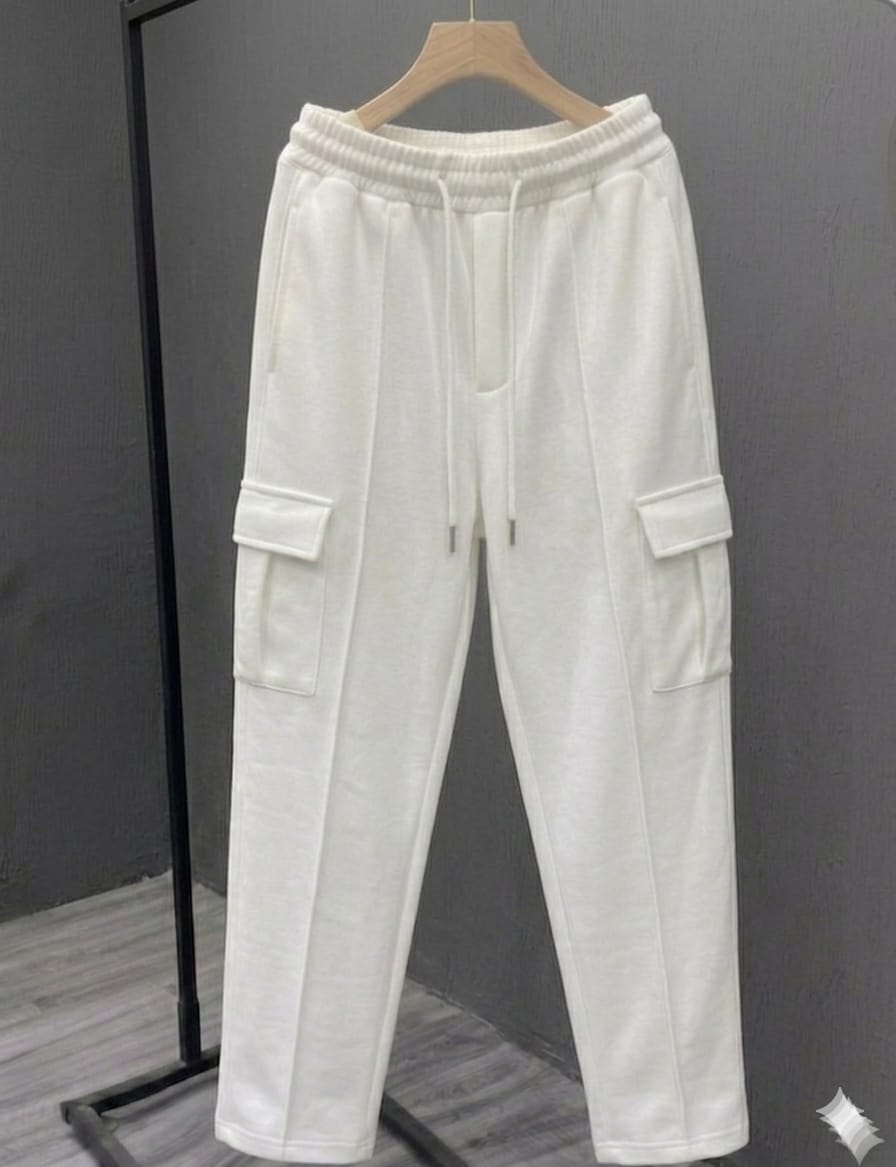 White Cargo Pocket Trousers