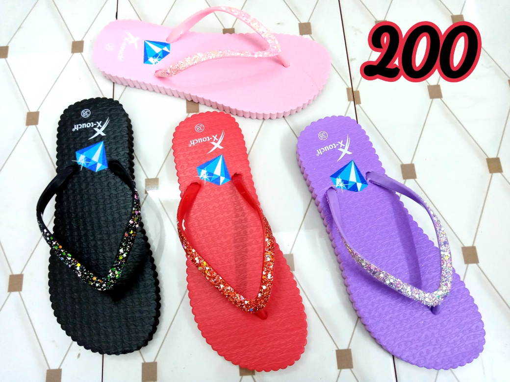 beauty flip flops for girls glitter surface cutter round shape