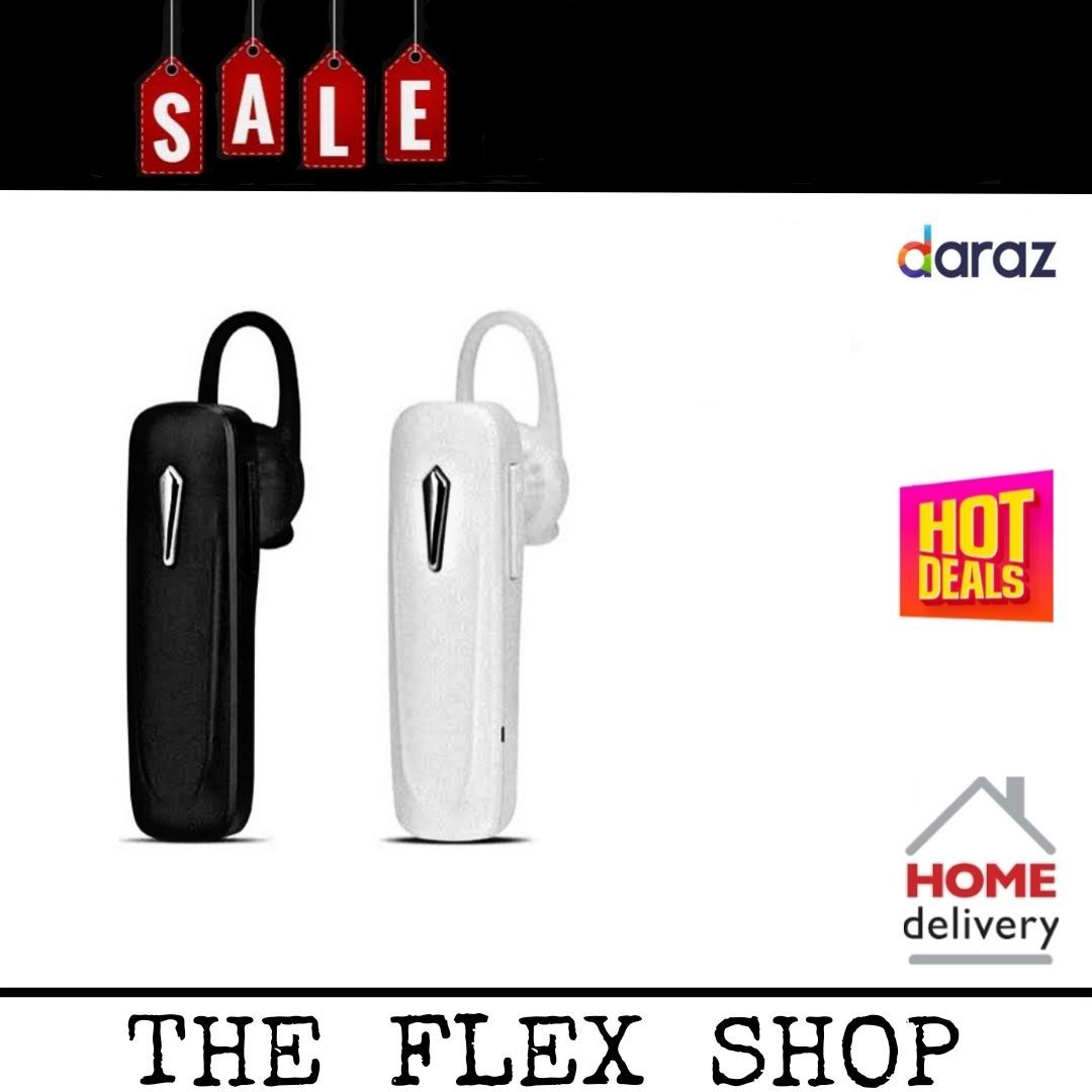 Original Bluetooth Handfree 4.0 Wireless Business Headset Earphone with Mic for all Mobile Phones in Black & White Color