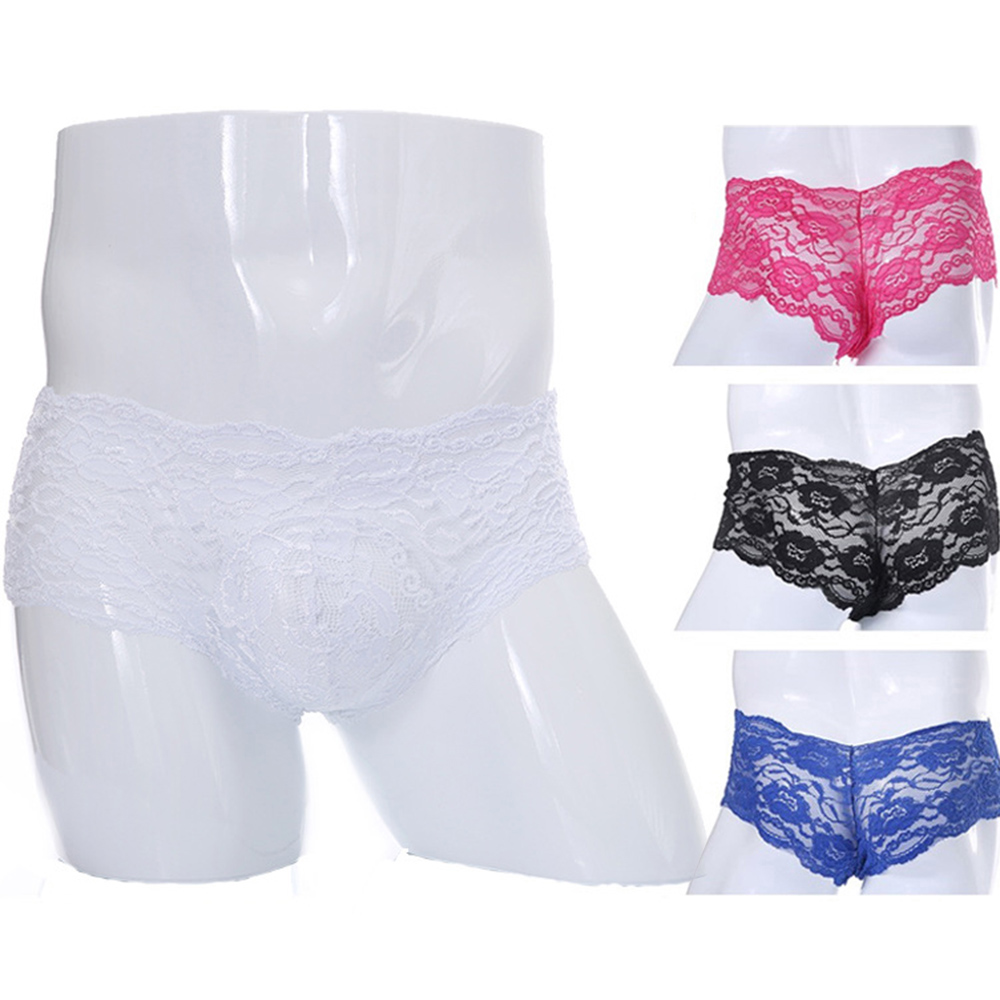 Men's  Lace Briefs Underwear Breathable And  Men's Underwear