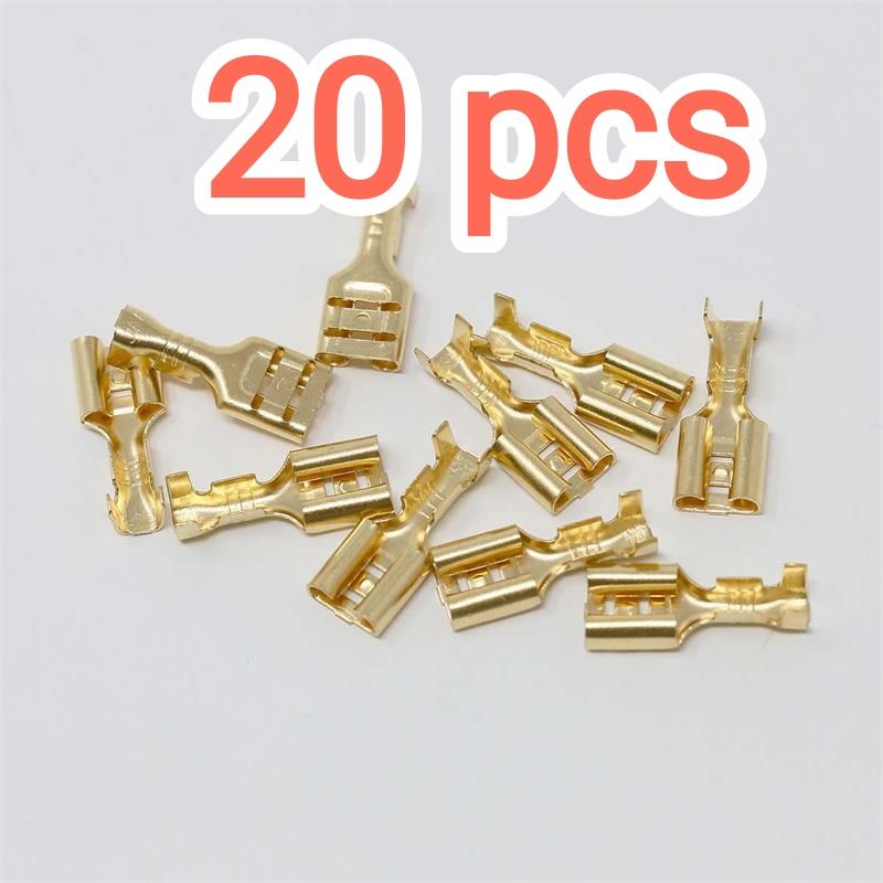 20 , 50 , 100 , 200 pcs 6 mm Electrical (Lex pin) Wire Cable Thimble Lugs Crimp Terminal Female Spade Thimble for Automobiles, Bike, Speaker, RO Water Purifier, Appliances, AC Wire Connector