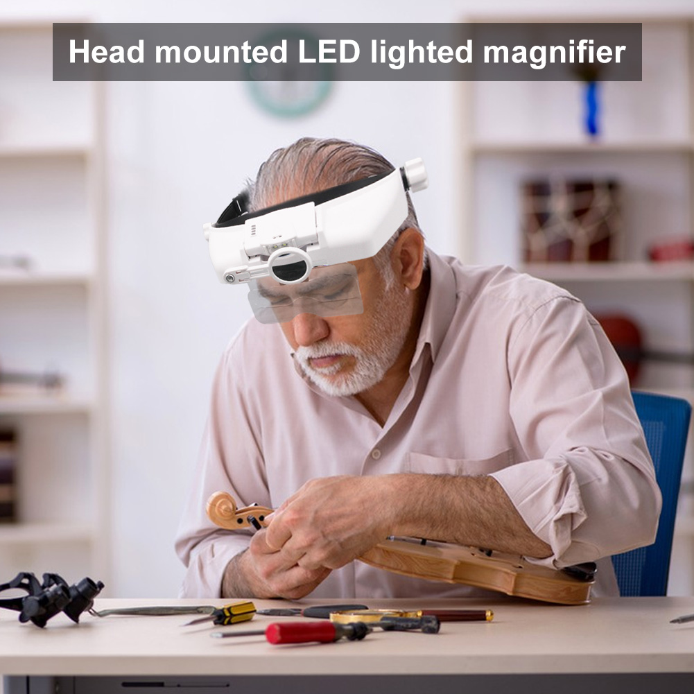 Electronic Welding Magnifying Glass USB Rechargeable with LED Light