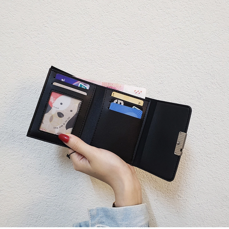 Women's PU Leather Short Clutch Wallet with Card Holder Mini Purse