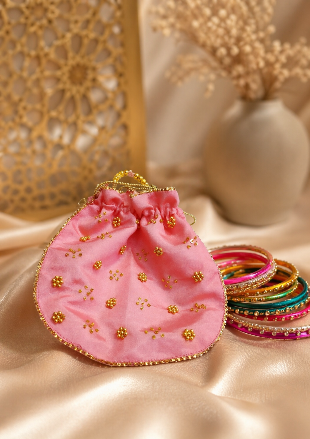 Fancy Embroidered clutch/Potli bag for Wedding,Parties traditional Potli gol bag handmade gotta work