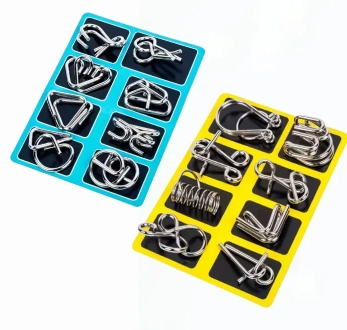 Fun Metal Chinese Ring Puzzle Intelligent Brain Teaser IQ Logic Game for Children Adult Family Entertainment Educational Toy