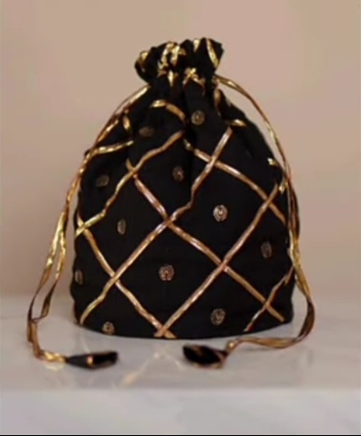 Fancy embroidered clutch/potli bag for wedding parties designer traditional potli gol bag with Handmade Gota work