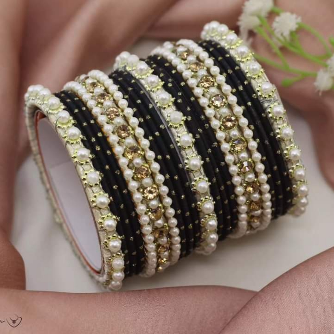 Elegent Pearl Mat Bond Set | For Ladies and Girls | Casual and Party Wear | Bangles for girls and women | pearl bangles set
