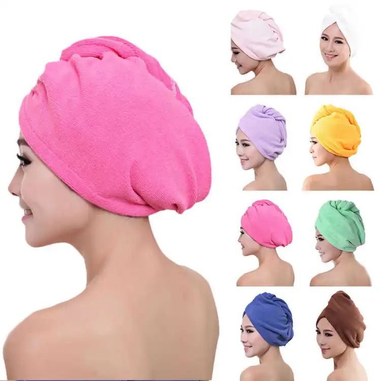 Quick Dry Bath Hair Drying Towel Head Wrap Hat Super Absorbent Shower Cap For Women And For Girls