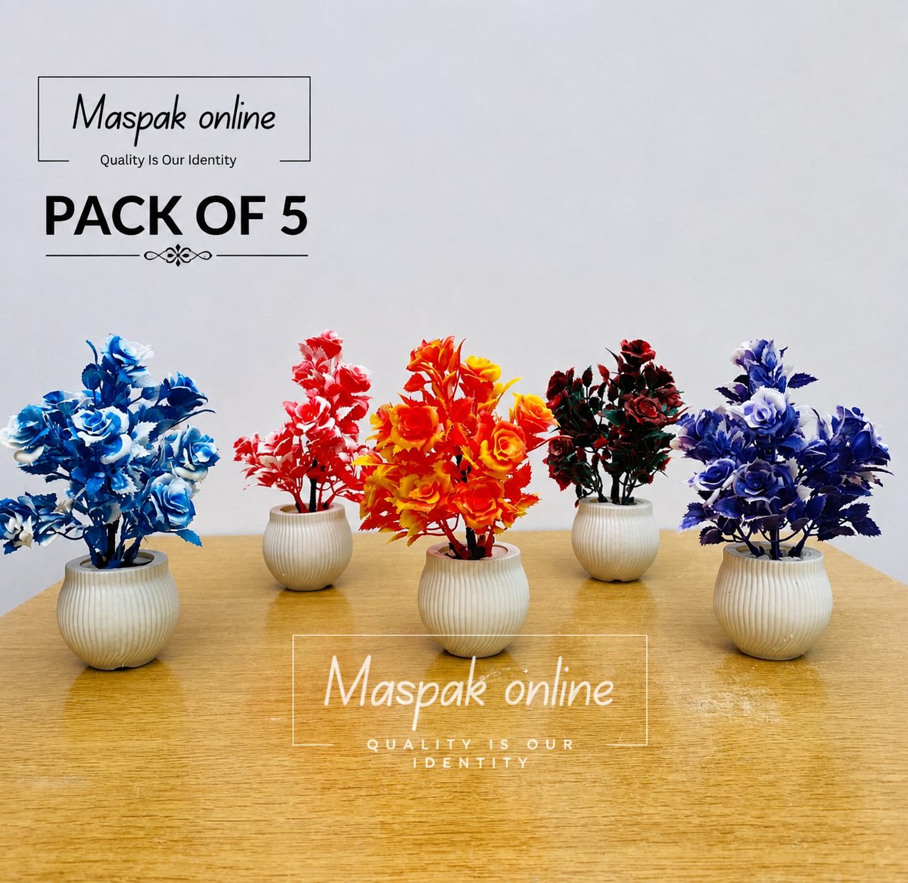 pack of 5 Mini flower Pot Random Unique Artificial Flowers Plant Home, Office And Kitchen Decoration Purpose Decorating Flowers, Artificial Attractive Flowers For Home, Office And Kitchen Decor ,Party Gift