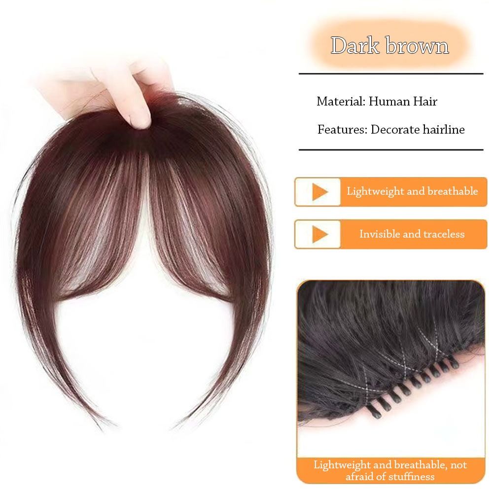 Fashion 3D Natural Bangs Invisible Middle Part False Bangs Synthetic Clip-In Side Fringe Hairpieces Women