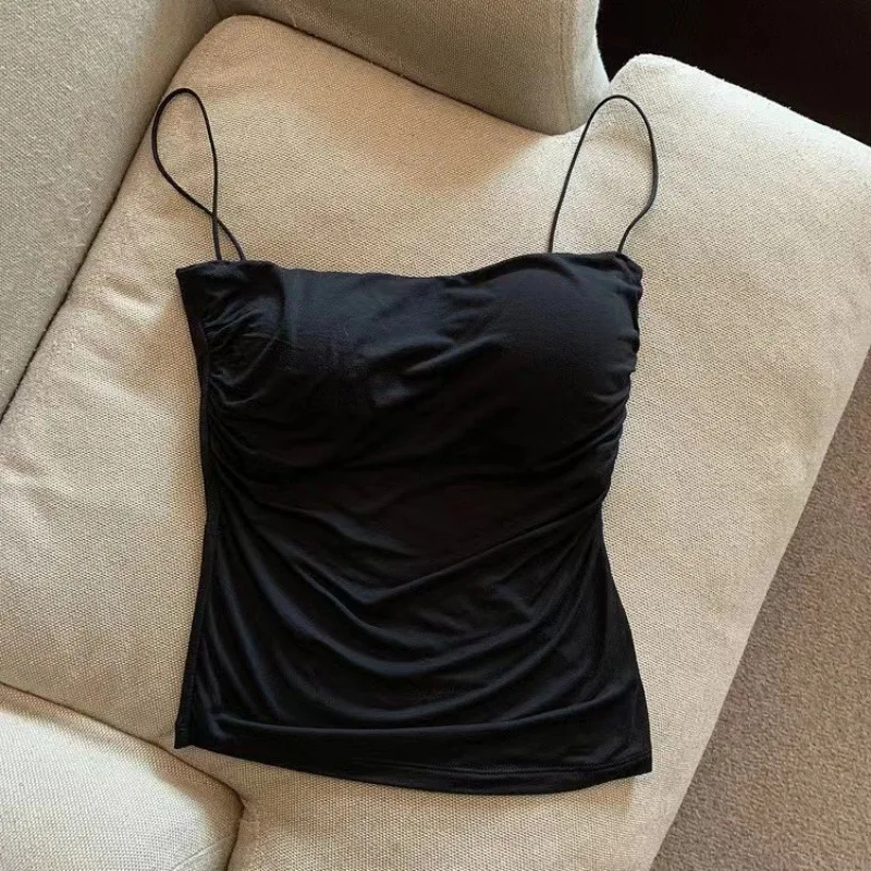  Sleeveless Tank Tops Women Casual Vest Crop Camisole Seamless Sports Underwear with Chest Pads Summer Female Bra Lingerie