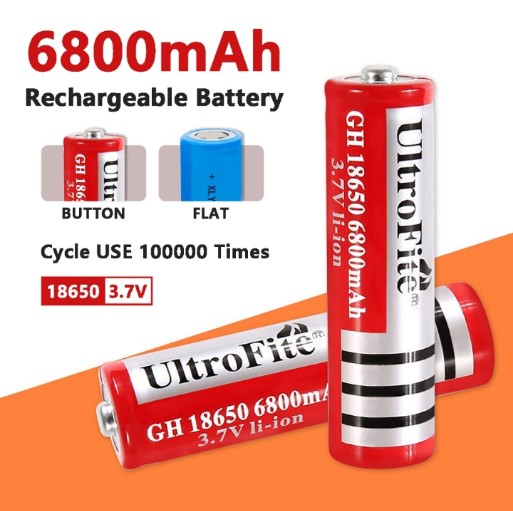 rechargeable cell GH 18650 3.7V (6800mAh)(ya original 2500to3000mah hay)Protected Rechargeable Li-Ion Battery compatible with Flash Camera, Light, Vabe, Electric scooters, Electric bikes, RC Toys, Power banks, DIY battery projects - Red.. price in Pakistan
