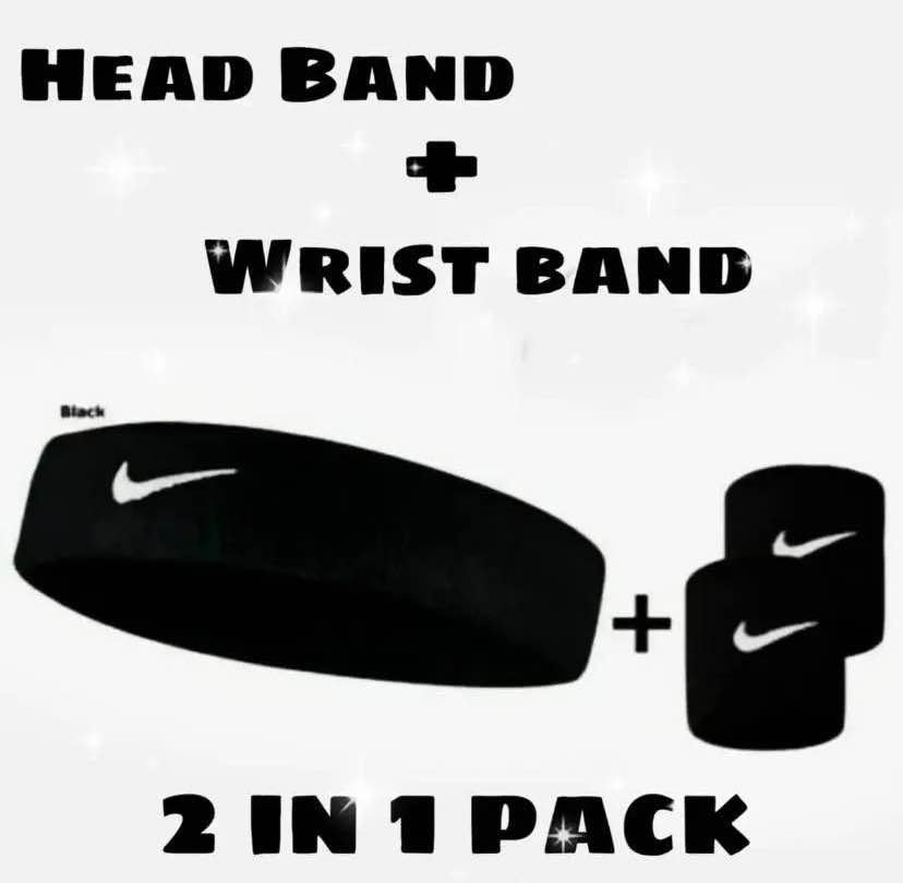 SPORTS HEAD BAND AND WRIST BAND FOR MEN AND WOMEN ,SWEAT-BAND HEAD-BAND WRIST-BAND SET TENNIS COURT SPORTS RUNNING TRAINING
