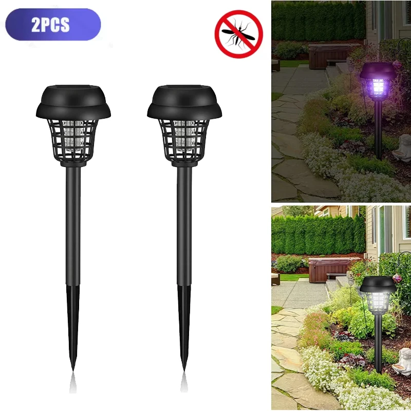 Solar Mosquito Killer Lamp Outdoor LED Bug Zapper Waterproof Light Trap for Garden Lawn Camping