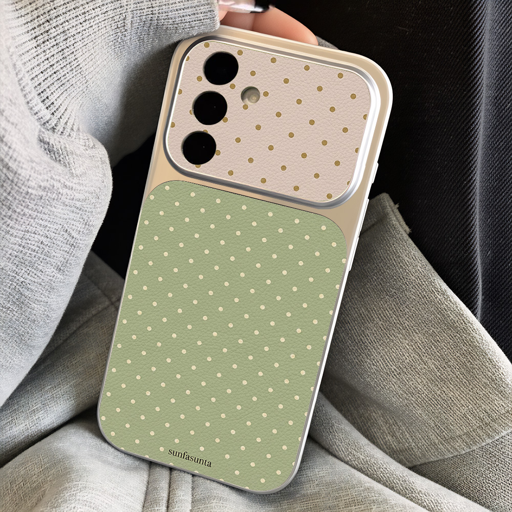 Phone Case for   S26 S25 S24 S23 Ultra S26 S25 Plus S25 S24 S23 FE Cases Matcha Green Polka Dot Soft Milk-Style