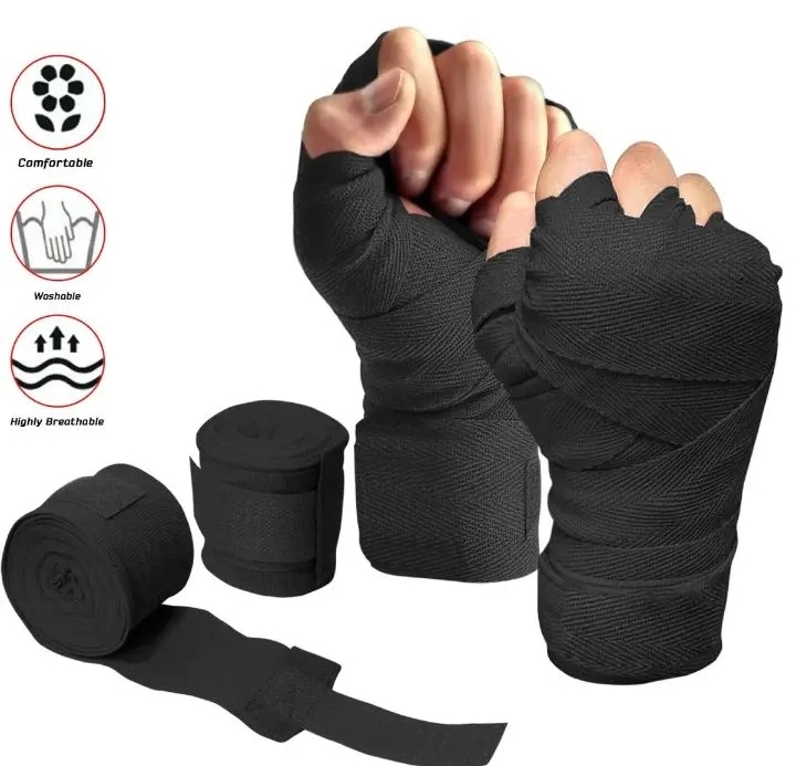 Hand Wrap Boxing Hand Wraps Hand Bandage Boxing Bandage Wrist Grips Hand Band MMA Wrist Band Boxing Fitness Gym Yoga (1 Pair)