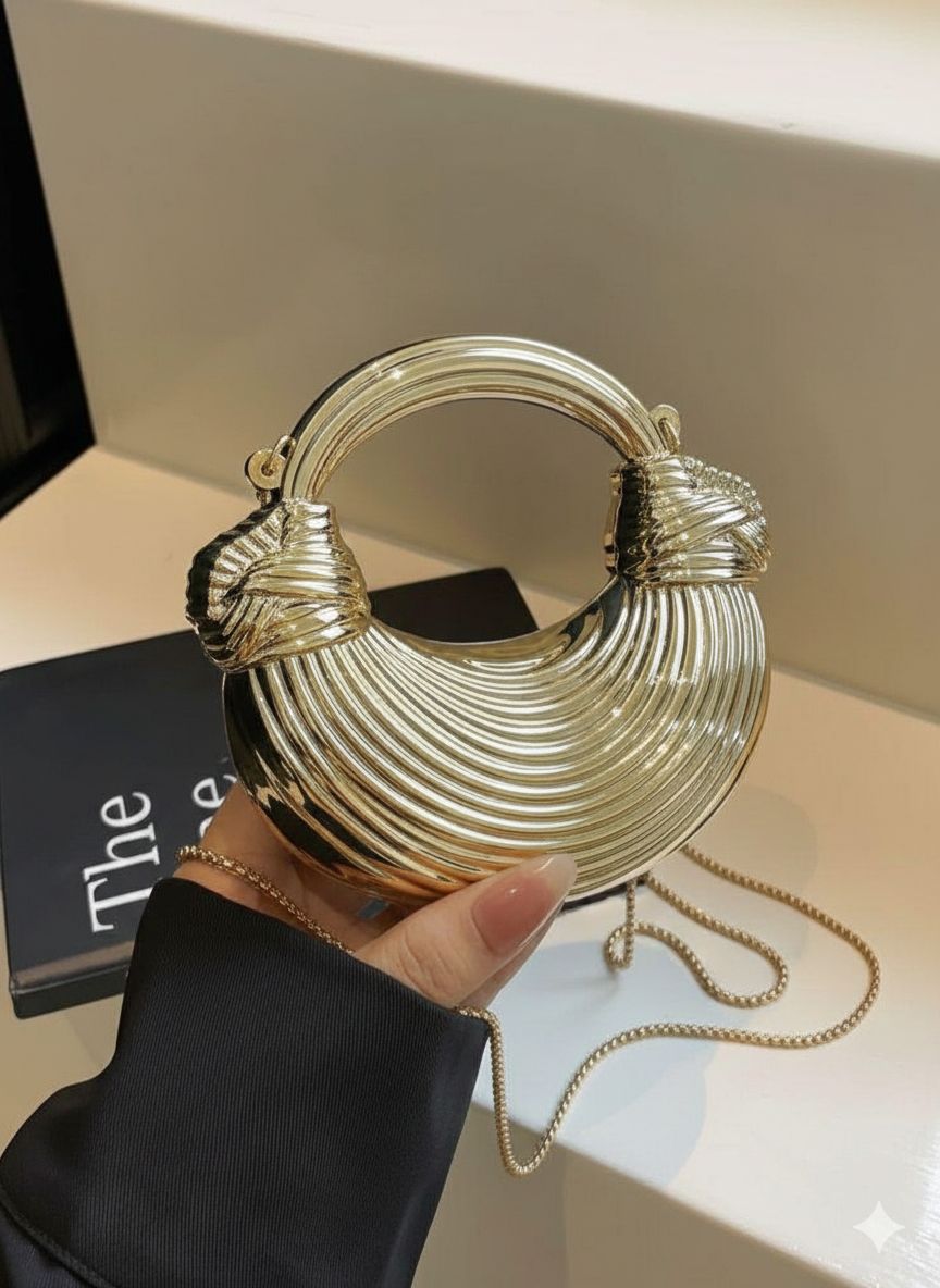 Trendy Acrylic Moon Shaped Base Box Mini Clutch for Girls | Luxury Oval Bow, Heart, Shell, Flower Shape Evening Handbag | Eid Festival, Party, Wedding & Formal Fashion Bag(Perfect Gift For Her)