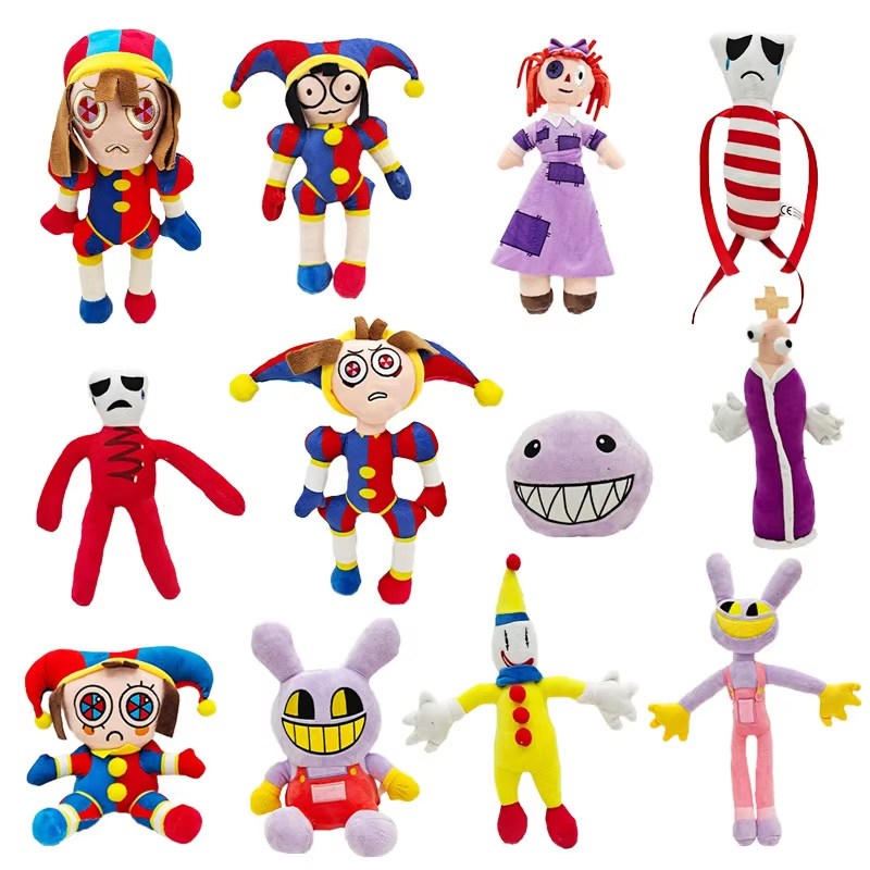 New The Amazing Digital Circus Plush Clown Ragatha pomni Cartoon Jax Doll Joker Plush Soft Stuffed Sofa Decorate Christmas 