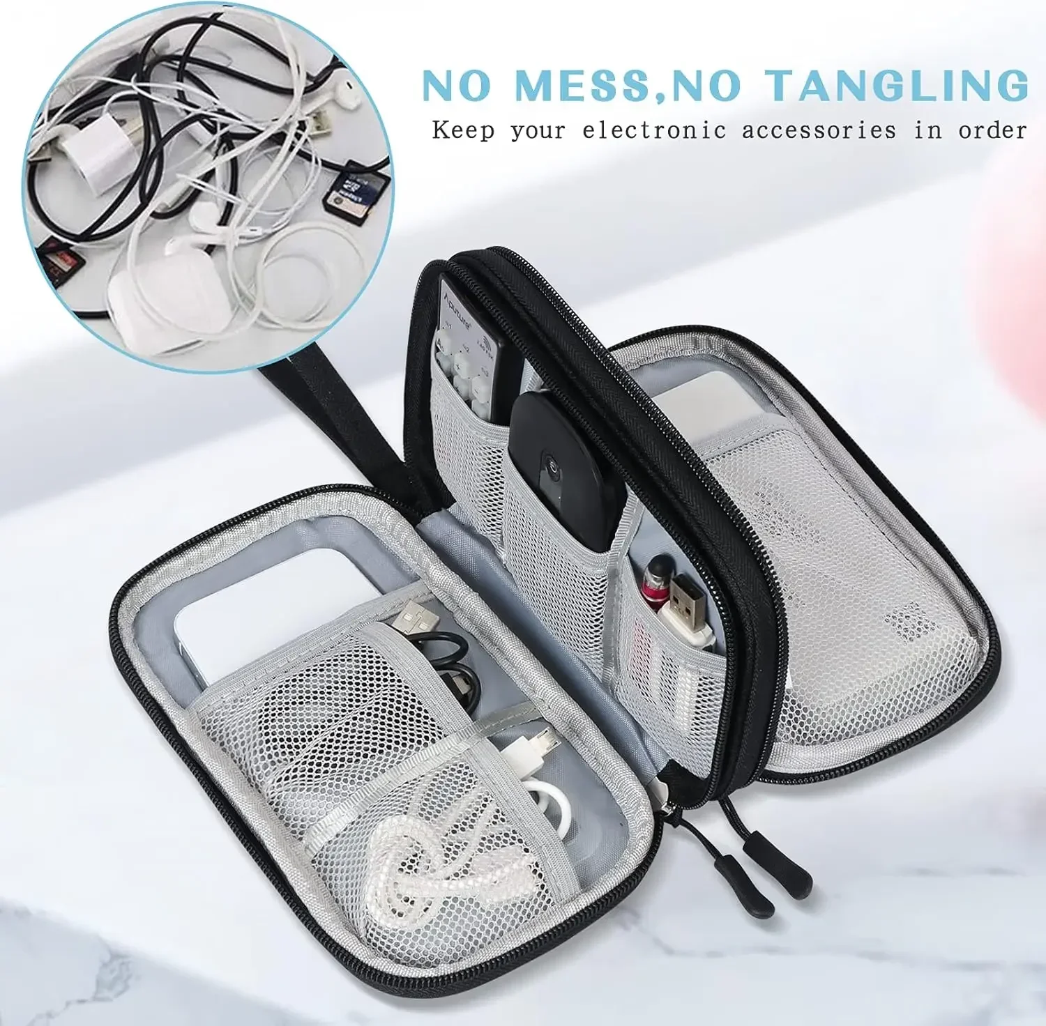 Travel Cable Bag Portable Digital Storage Pouch Charger Data Cable USB Bag Organizer Waterproof Electronic Accessory Storage Bag