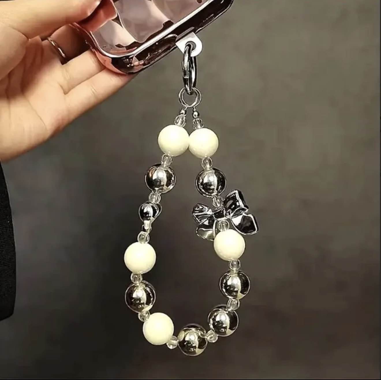 Colorful Flower Beaded Mobile Phone Charm Strap Chain Lanyard Women Girl Jewelry Phone Holder Beads Pendant Cherry - Mobile Charm!stylish look hot