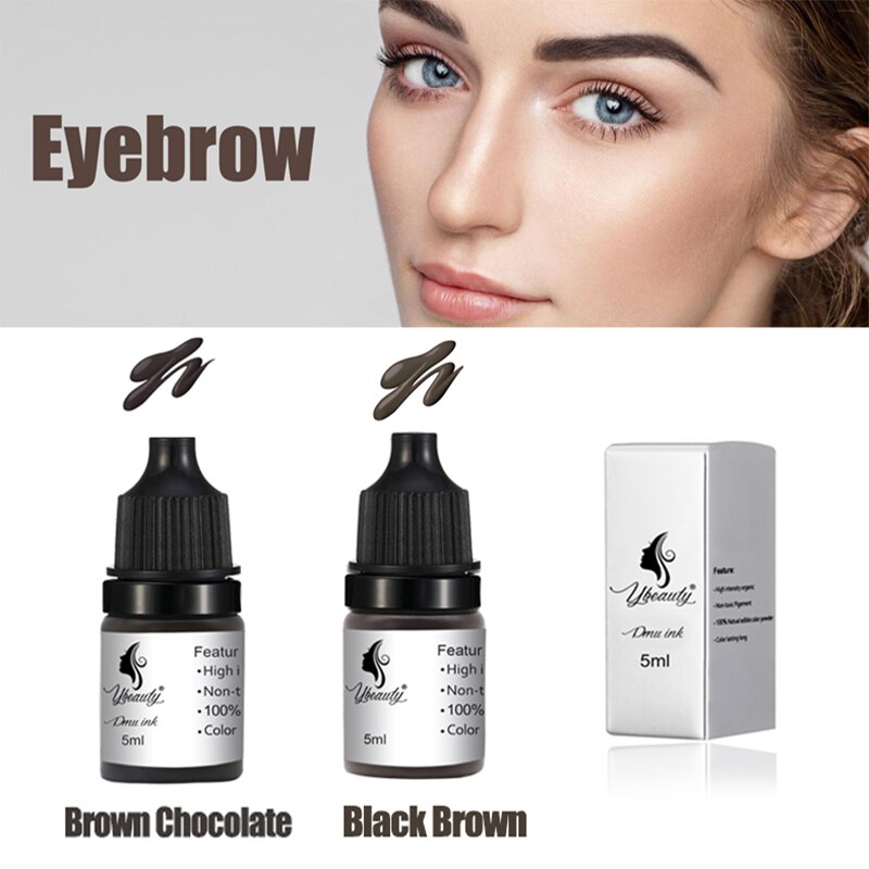 2pcs Tattoo Ink Set Permanent Makeup Eyebrow Lips Eye Line Tattoo For Body Beauty Tattoo Art Supplies Color Microblading Pigment
