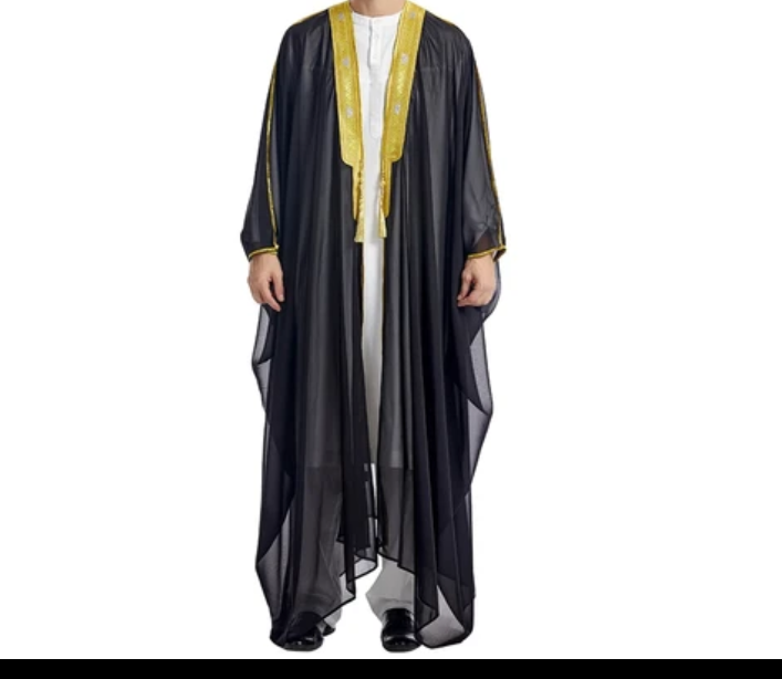 Premium Men's Bisht Cloak - Arab Wedding Dress - Saudi Style Thobe Robe for Eid & Events