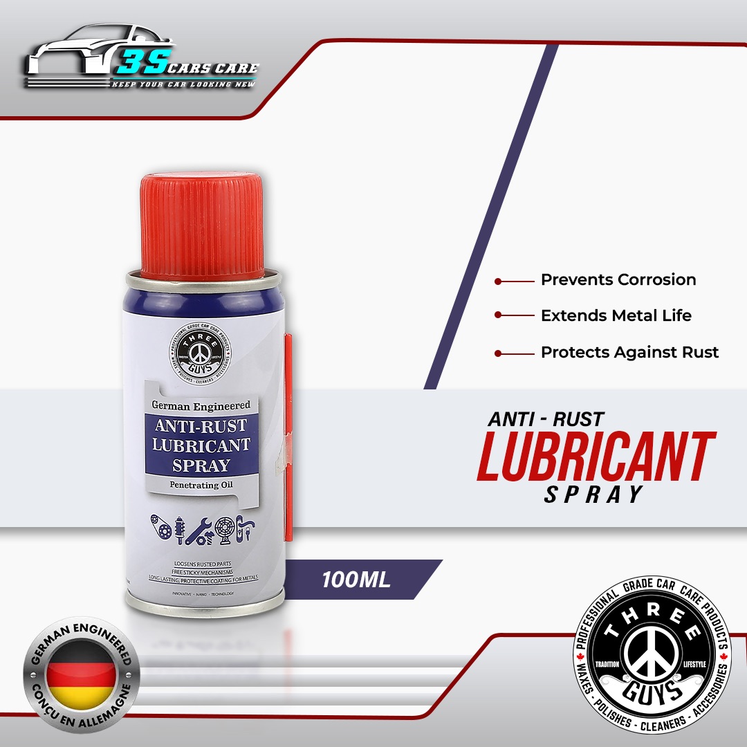 THREE GUYS Anti-Rust Lubricant Spray | Penetrating Oil, Rust Remover & Multi-Purpose De-Rust Spray | German Engineered 100ml