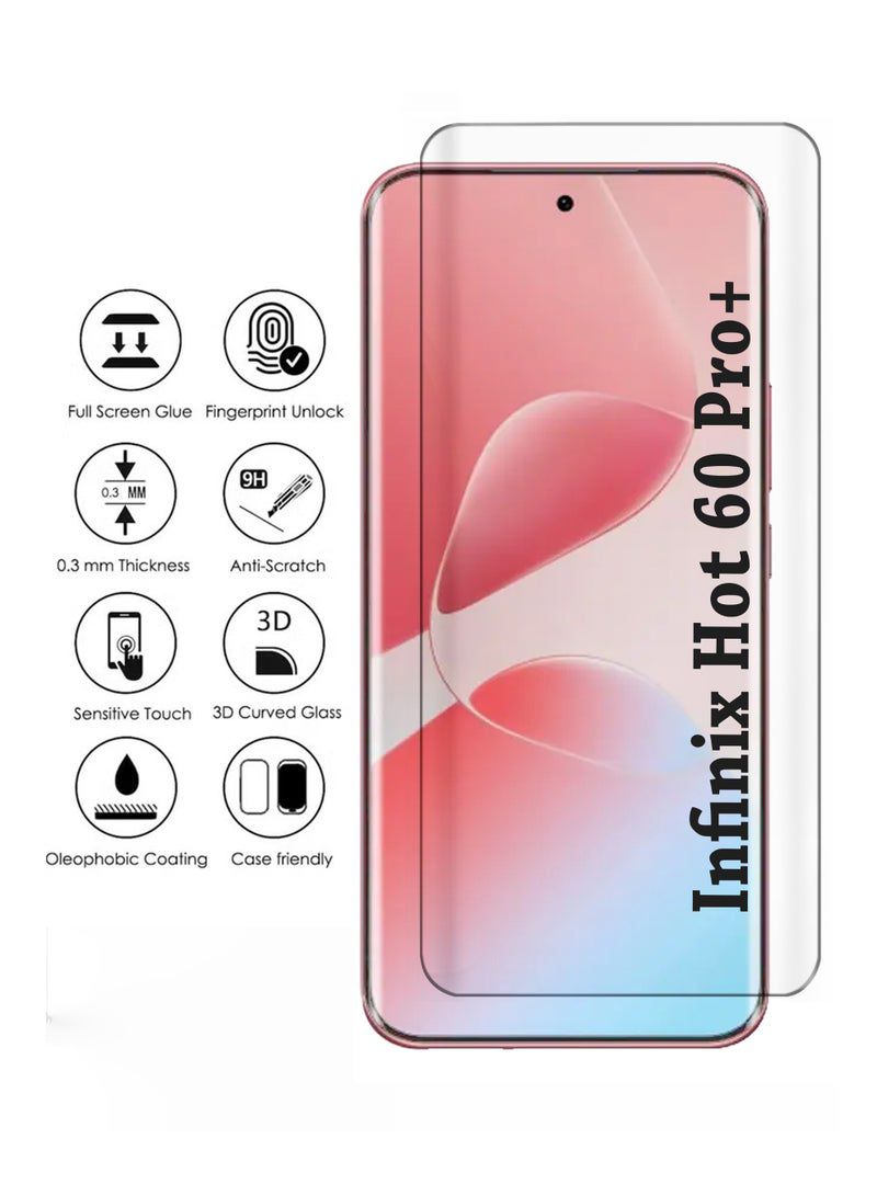 Infinix Hot 60 Pro Plus UV Curved Tempered Glass Screen Protector