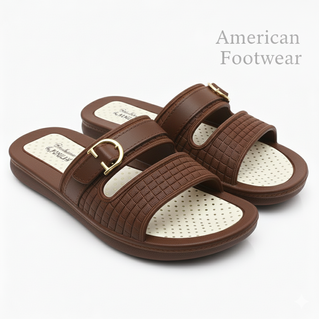 Ladies Comfortable Buckle Slippers Lite Weight FlipFlops Pure Rubber Slippers For Indoor and outdoor use
