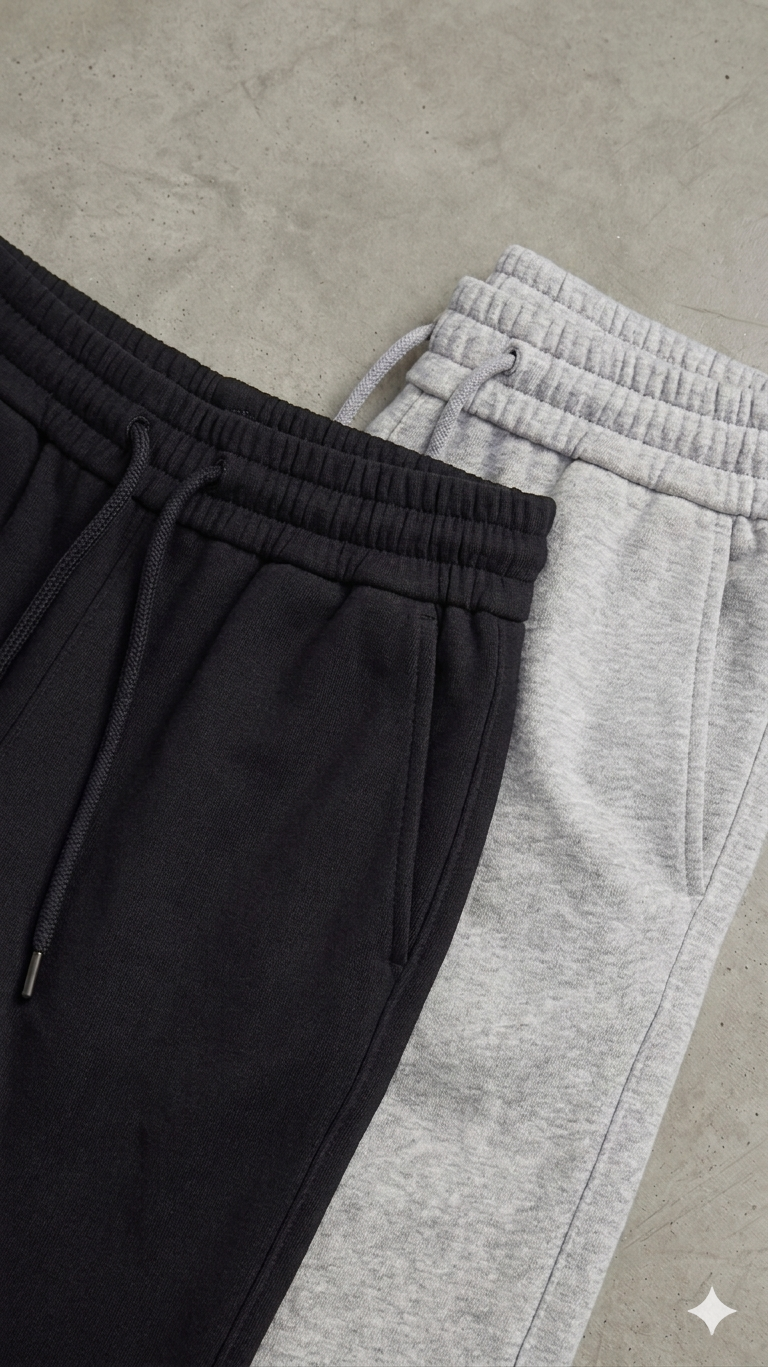 Womens pack of 2 Grey and Black Wide leg jersey trousers