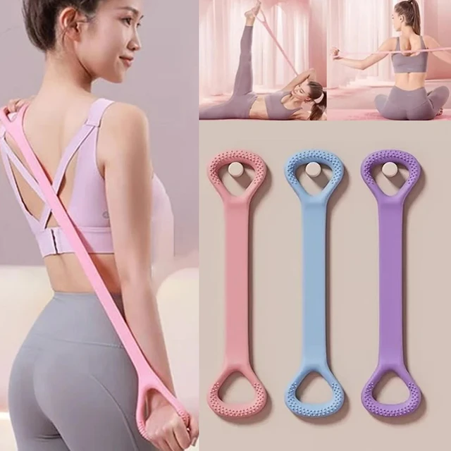 1 PC Figure 8 Exercise Resistance Band, Natural Latex Elastic Fitness Resistance Band Non-slip Handle, Chest Expander Shoulder Arm Strength Training Yoga Stretching Strap Physical Rehab Belt