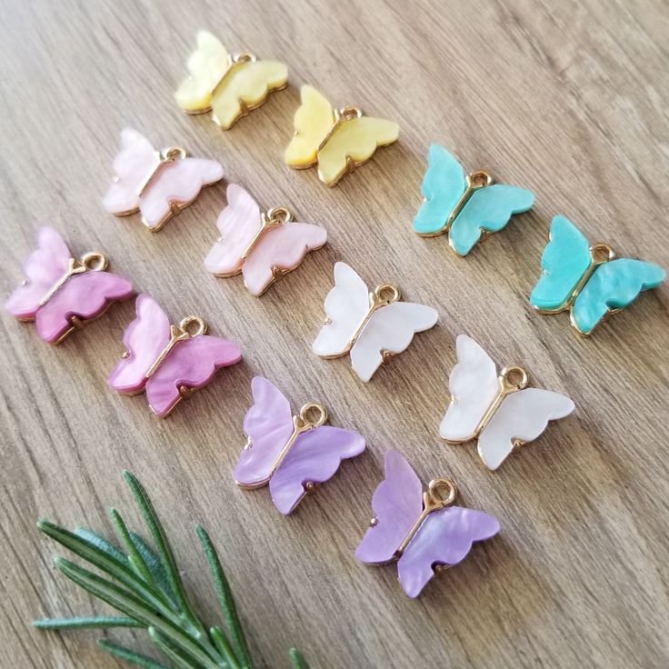 5 Pcs/pack Colorfull Butterfly Pendant Loose Beads DIY Jewelry Accessories For Necklace Bracelet Earrings