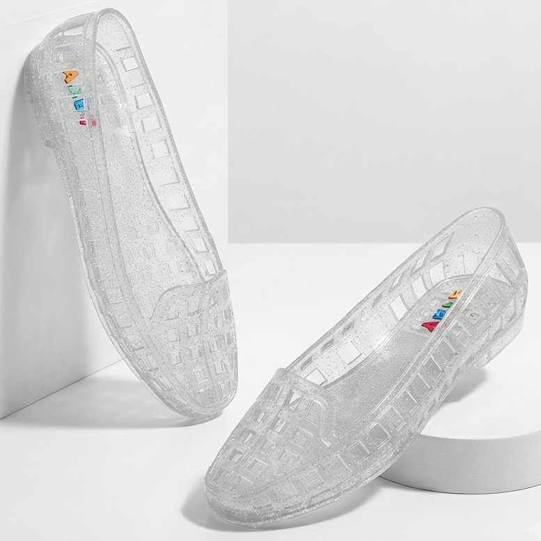 Transparent Shoes for Women Mocassions & Loafers for Women Cyrstal Plastic Shoes
