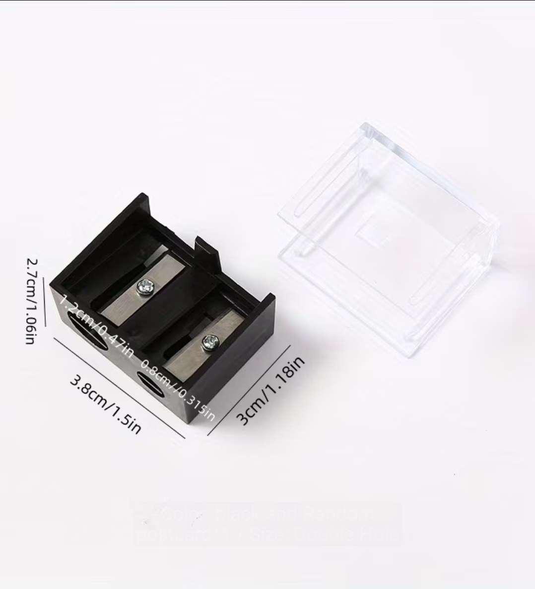 Imported Double Hole Cosmetic Pencil Sharpener for Eyeliner, Lip Liner & Makeup Pencils