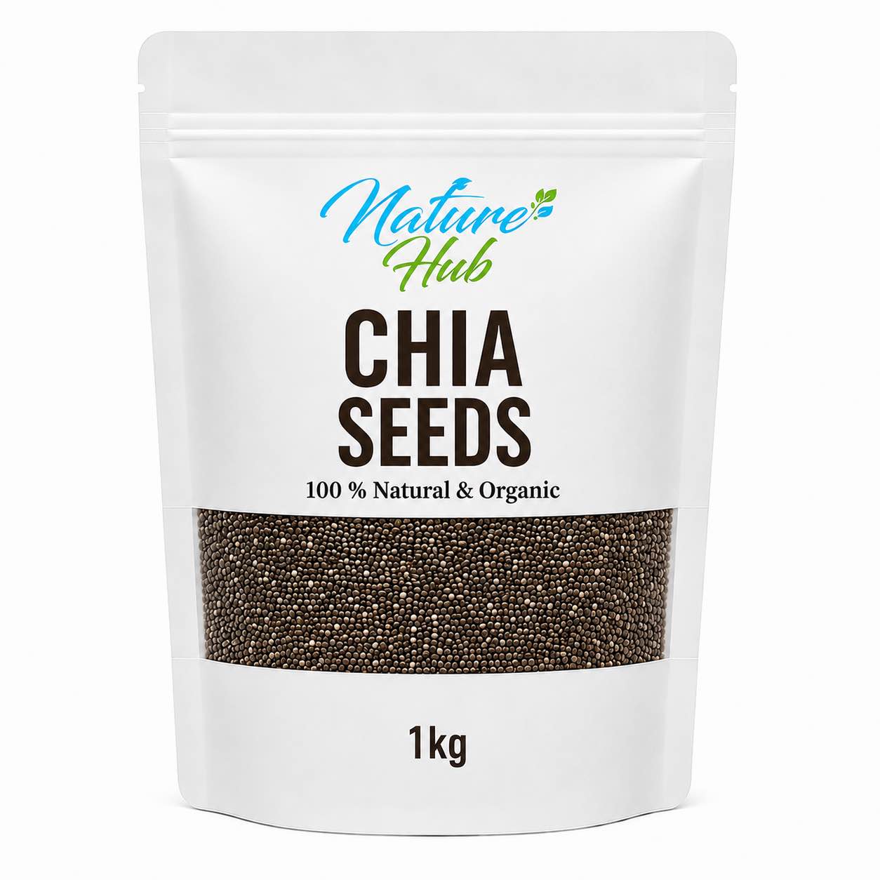 Nature Hub Chia Seeds 100% Natural & Organic | Superfood Rich in Fiber, Omega-3 & Protein | 50g | 100g | 250g | 500g | 1kg