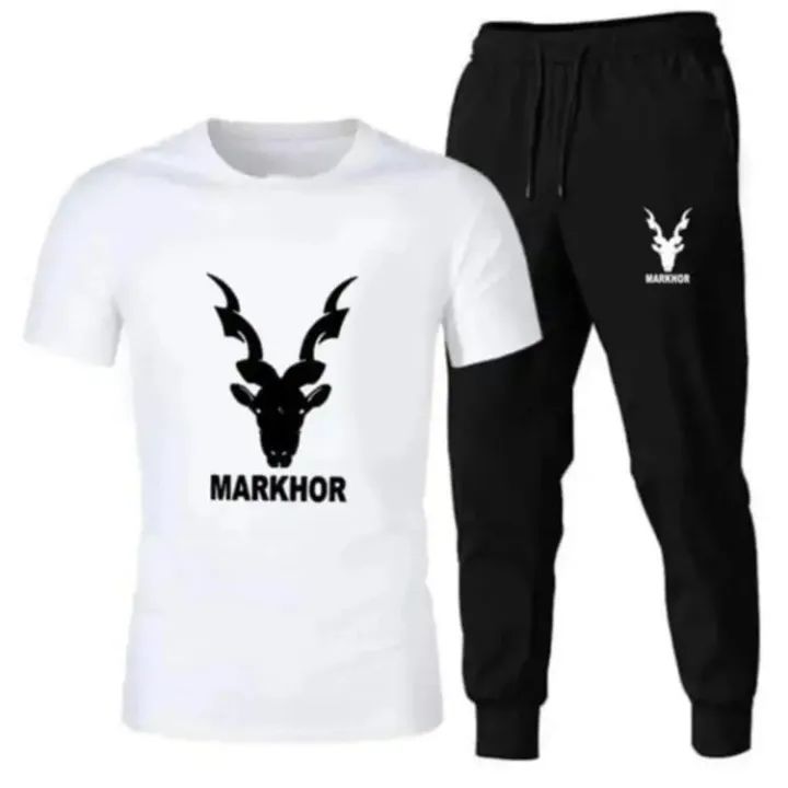 Men's Clothing Summer Breathable T-Shirt and Black Trouser Gym wear and comfortable
