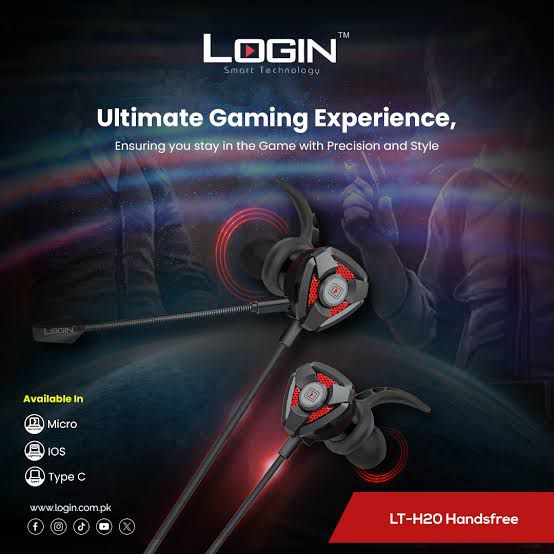 Login Lt-H20 Handfree for Gamerz 100% Booster Sound