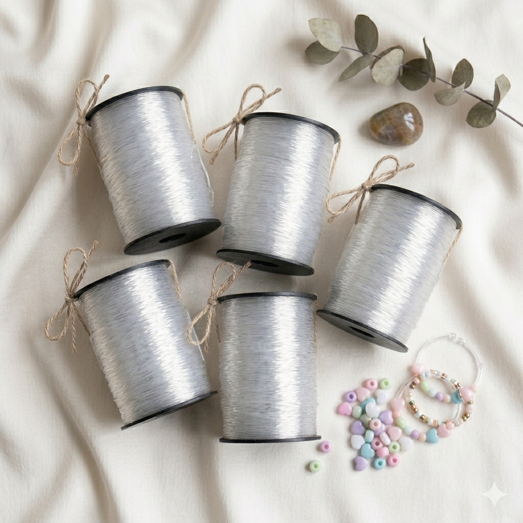 Stretchable Nylon Wire for Bracelet Making | Elastic Crystal Thread Cord | Jewelry Beading String for DIY Bracelets, Necklaces & Hand Crafts