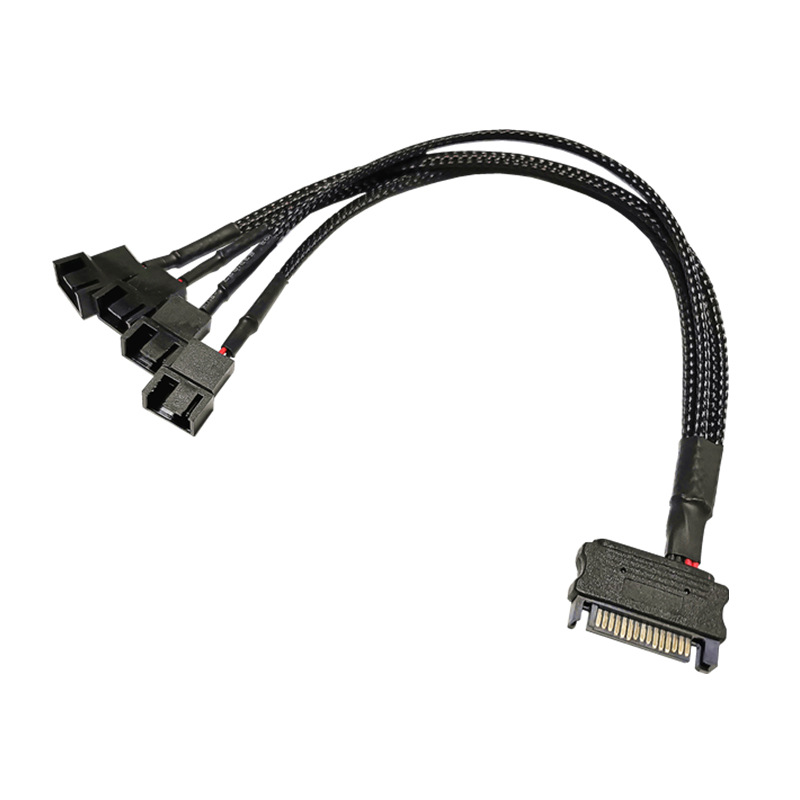 SATA Cable Splitter Converter for Computer Cooling Fan CPU Motherboard Extension Cable Wire SATA to 4Pin 3Pin Cord Adapter