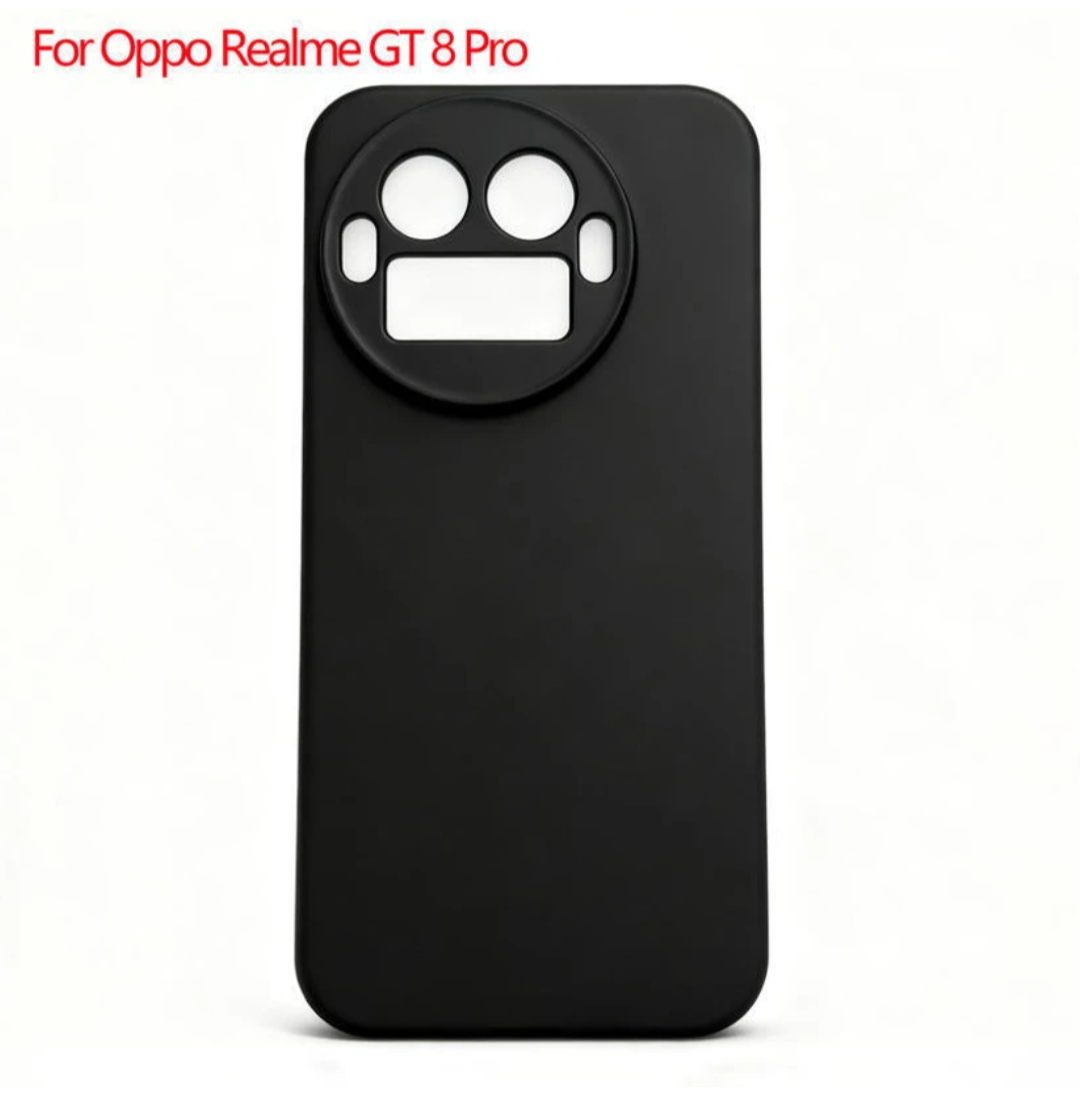Realme GT8 Pro Case Soft TPU Slim Smooth Flexible Protective Phone Cover -  Black Matte