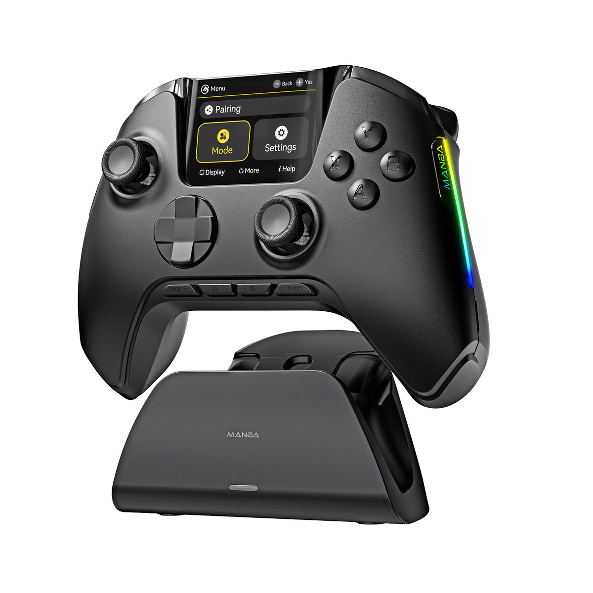 Manba One Ver 2 Wireless PC Controller - Gaming Controller with 2-inch Interactive Screen and Hall-Effect Joystick (Black)