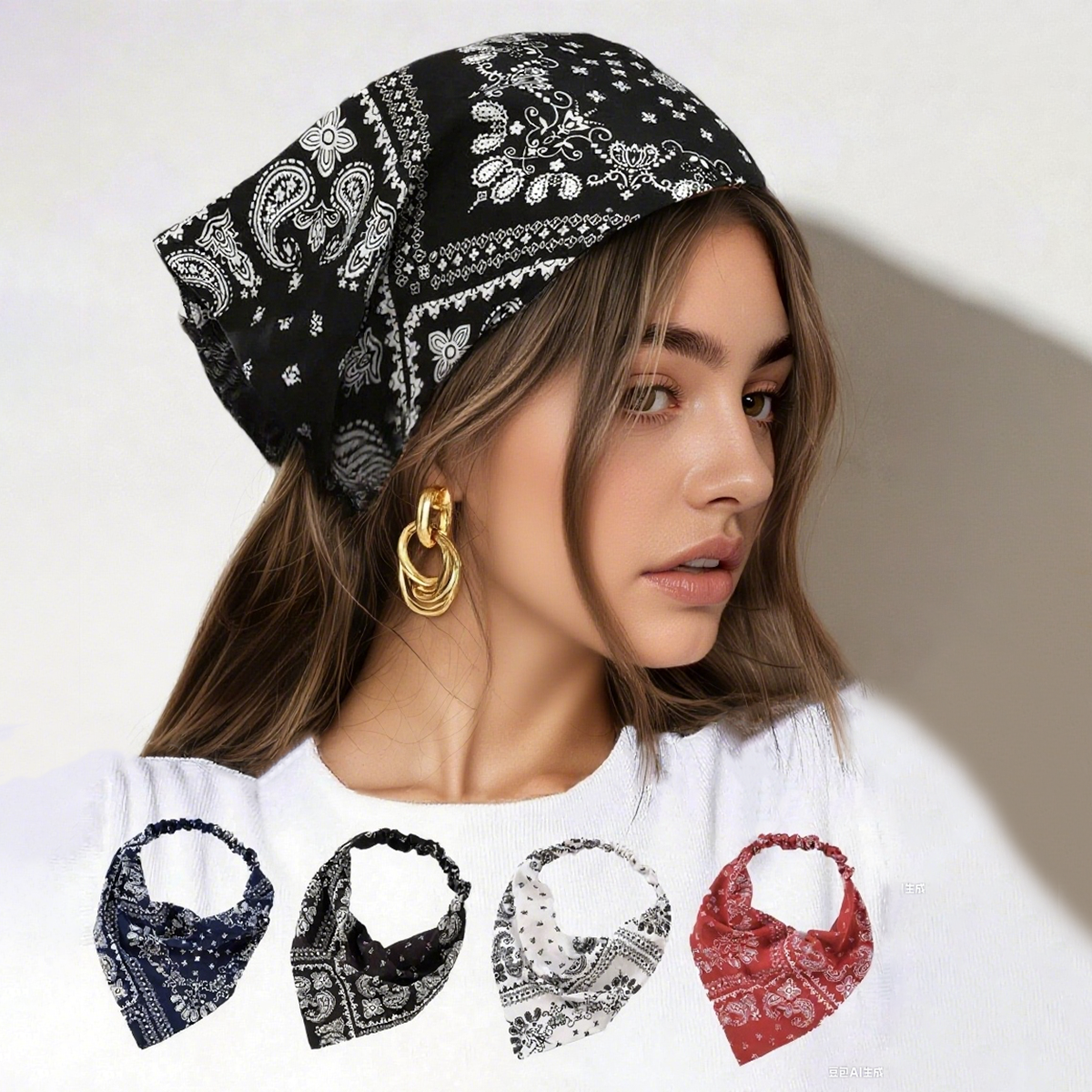 Women Bandana 1pc Women's Fashion Paisley Print Headband, Sun-Protective Sweat-Absorbent Elastic Headwrap, Suitable For Outdoor bandana for girls
