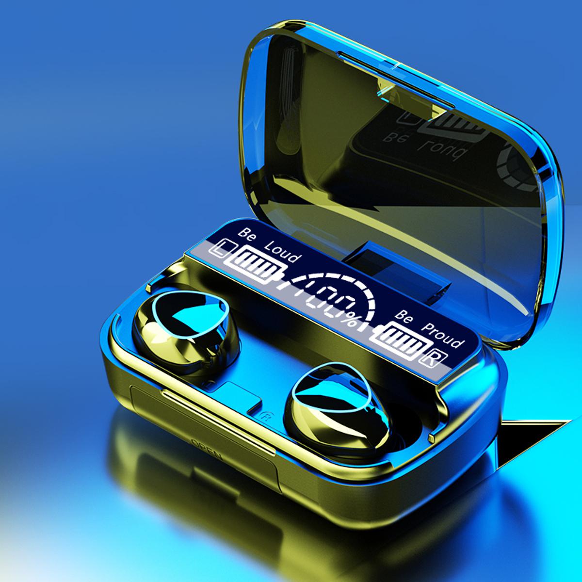 M10 TWS Wireless Earbuds Bluetooth 5.1 Touch Control Waterproof LED Display Charging Box 9D HiFi Sound for Gaming and Gym