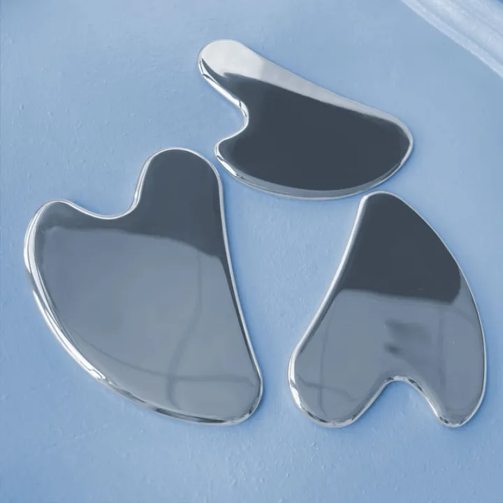 Stainless Steel Gua Sha Facial Tool – Anti-Aging Metal Scraper for Skin Tightening & Puffiness Reduction