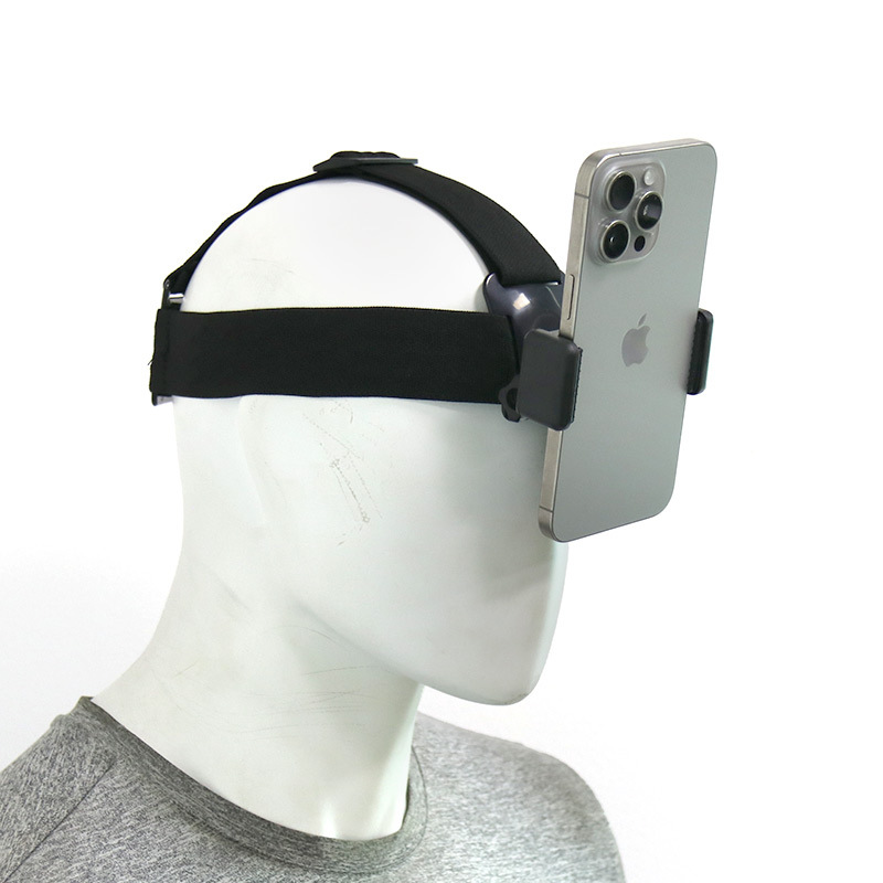 Head-Mounted Phone Camera Rig - POV Live Streaming & Video Recording Clip, Adjustable Head Strap Mount for Smartphone Accessorie
