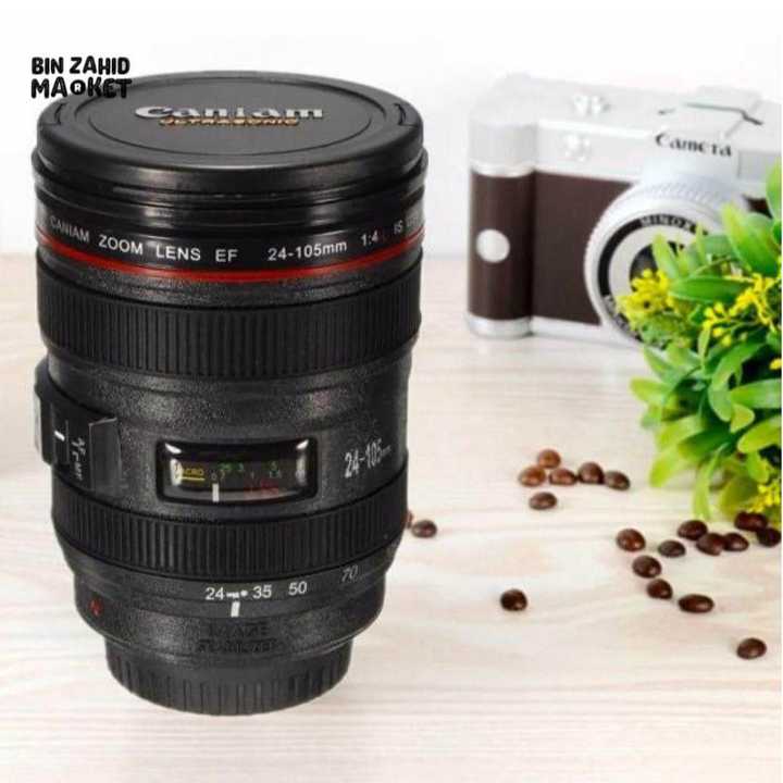 Camera Lens Travel Mug | Camera Lens Coffee Cup | DSLR Lens Shaped Mug | Creative Photography Mug | Travel Drinking Cup