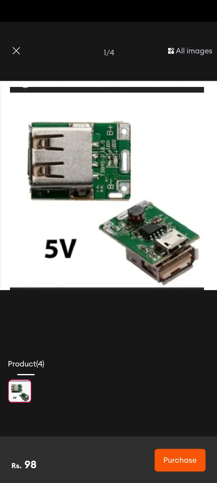 Power Bank Circuit Mini 5v/1A Single port Module 10,000 MAH Supported Green